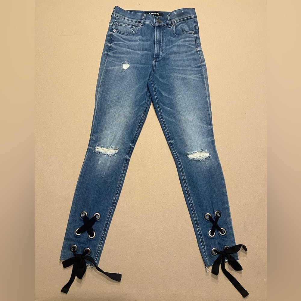 Express Bow Skinny Jeans Size 4R
